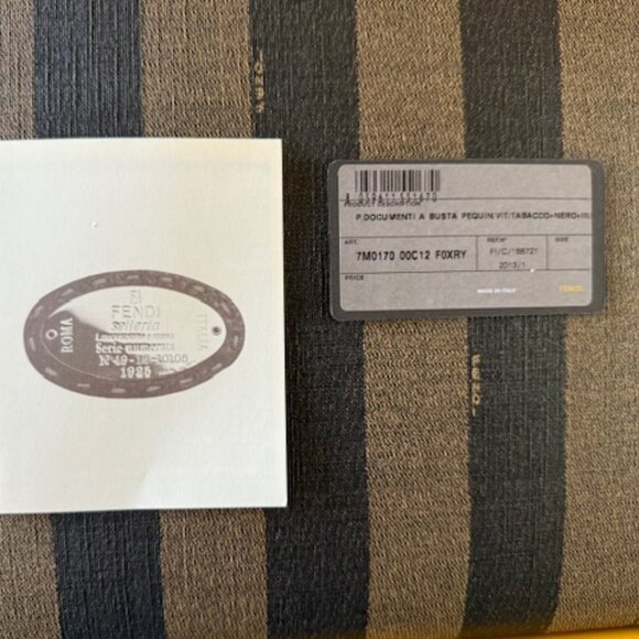 FENDI PEQUIN STRIPE CANVAS PORTFOLIO * NEVER USED! - Picture 9 of 11